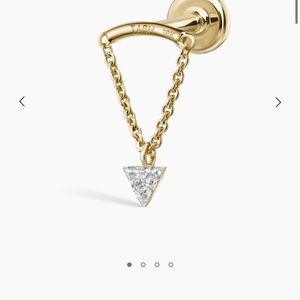 Maria Tash Jewelry. Invisible Set Triangle Diamond Drape Threaded Stud.